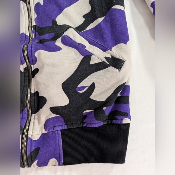 Brazilian Rexpeita Purple, White and Black Camo Reversible Zip Jacket Size Small - Picture 5 of 11